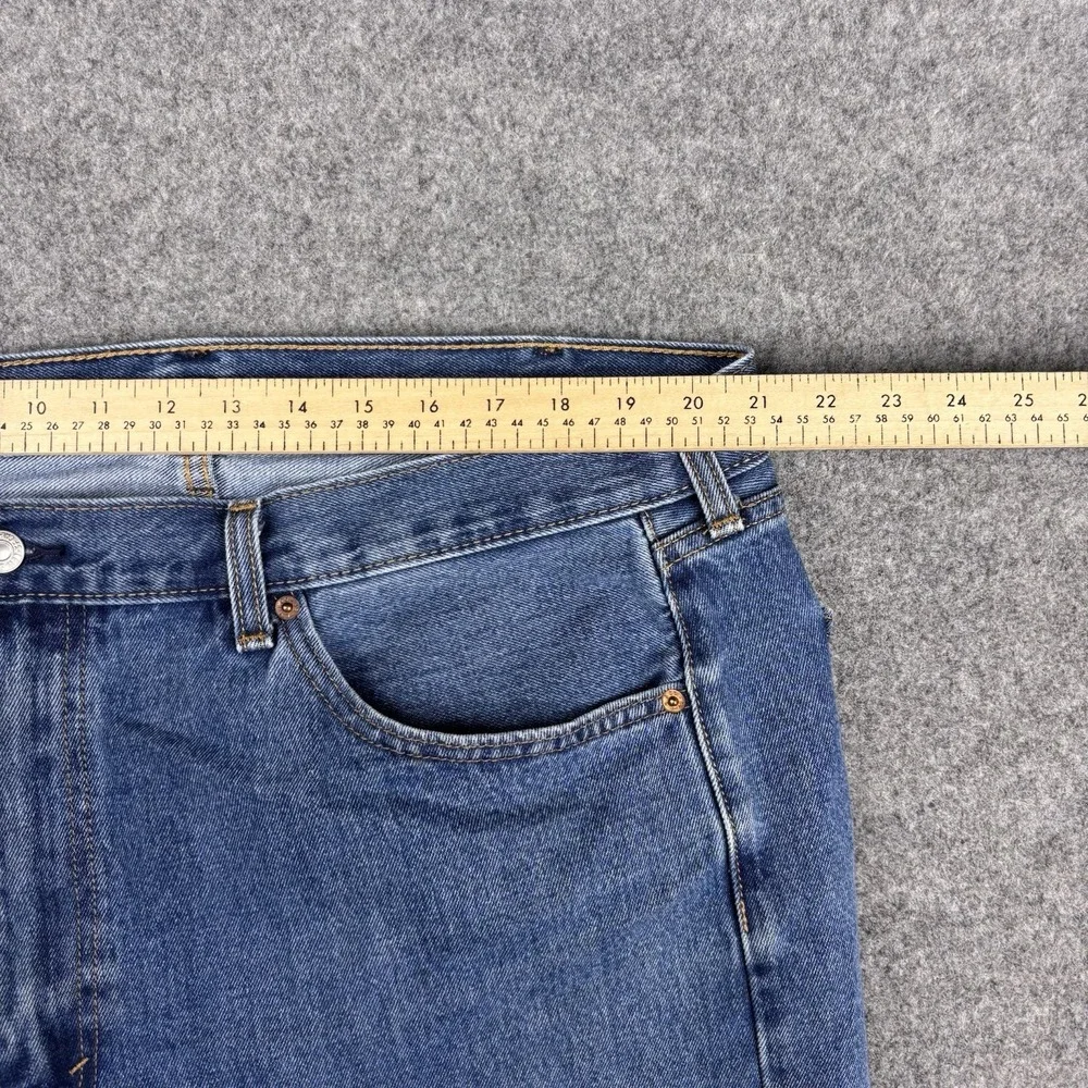 Levi's 505 Jeans Mens 42x29 Straight Leg Medium Wash Workwear Casual Blue Denim
